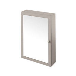 GoodHome Perma Satin Grey Wall-Mounted Single Bathroom Cabinet With Mirrored Door (W)500mm (H)700mm - thumbnail 1