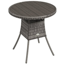 Wyld Haus Reso 70Cm Square Rattan Outdoor Bistro Table, Mixed Grey - Wood-Effect Top, Pe Rattan Panels - thumbnail 2