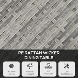 Wyld Haus Reso 70Cm Square Rattan Outdoor Bistro Table, Mixed Grey - Wood-Effect Top, Pe Rattan Panels - thumbnail 4