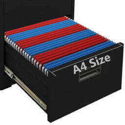 Berkfield Filing Cabinet Black 46X62X133 Cm Steel - thumbnail 9