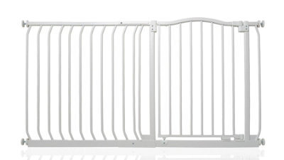 Safetots Curved Top Safety Gate, 134Cm - 143Cm, Matt White, Pressure Fit Stair Gate - image 1