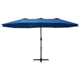 Berkfield Durable Outdoor Parasol With Aluminium Pole 460X270 Cm Blue - thumbnail 1
