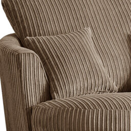 Furnishings For Less UK Luxor Jumbo Cord Coffee Fabric Single Seater 360 Degree Swivel Chair Sofa Accessory - thumbnail 2