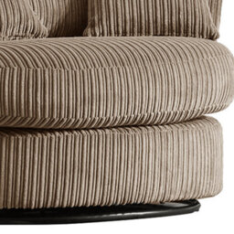 Furnishings For Less UK Luxor Jumbo Cord Coffee Fabric Single Seater 360 Degree Swivel Chair Sofa Accessory - thumbnail 3