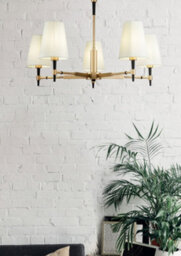 Luminosa Lighting Luminosa Zaragoza Chandelier Brass, 5 Light, E14 - thumbnail 4