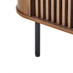 Wyld and Coco Aurora Home Retro Tv Stand In Matt Dark Brown - Wide Particle Board Unit With Steel Legs, Cable Management And Storage - thumbnail 8