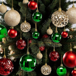 Pelle & Sol Christmas Bauble Set 36-Piece Red-Green-Gold Shatterproof Glitter, Disco Ball & Swirl Ornaments For Tree - thumbnail 7