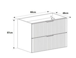 Impact Furniture Bathroom Cabinets 600mm Vanity Unit With Sink Tallboy Wall Storage White Ribbed Fluted Milled Furniture Set Adel - thumbnail 8
