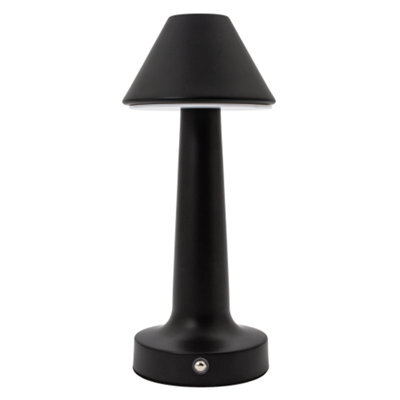 Happy Homewares Short Matte Black Modern Rechargeable Led Touch Dimmable Table Lamp - image 1