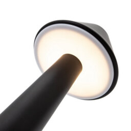 Happy Homewares Short Matte Black Modern Rechargeable Led Touch Dimmable Table Lamp - thumbnail 3
