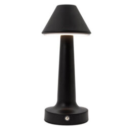 Happy Homewares Short Matte Black Modern Rechargeable Led Touch Dimmable Table Lamp - thumbnail 2