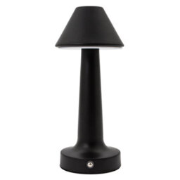 Happy Homewares Short Matte Black Modern Rechargeable Led Touch Dimmable Table Lamp - thumbnail 1