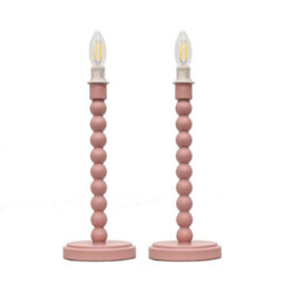 First Choice Lighting Set Of 2 Bobbin - Blush Pink Table Lamp Bases