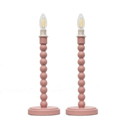First Choice Lighting Set Of 2 Bobbin - Blush Pink Table Lamp Bases - thumbnail 9