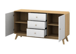 Dorel Home Cassie Sideboard 2 Doors / 3 Drawers In Oak Look White - thumbnail 3