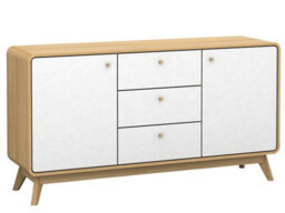 Dorel Home Cassie Sideboard 2 Doors / 3 Drawers In Oak Look White - thumbnail 1