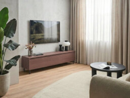 Beliani Minimalist Tv Stand Nikea Dark Brown - thumbnail 2