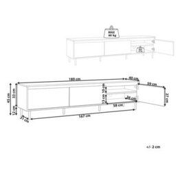 Beliani Minimalist Tv Stand Nikea Dark Brown - thumbnail 3