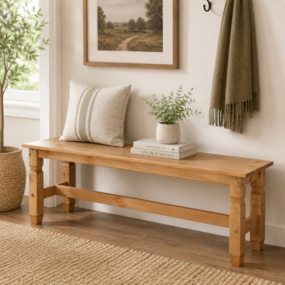 Mews Corona Dining Bench 5Ft Long Seating Chair Mexican Solid Pine - image 1