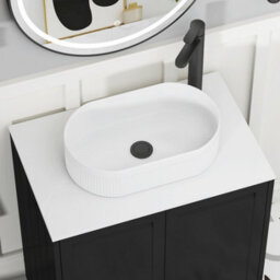 Royal Bathrooms Royal Bathroom Elmore 800mm Matt Nocturne Black Wall Mounted Bathroom Vanity Unit 2 Drawer Plain White Worktop With Lyon Basin - thumbnail 4