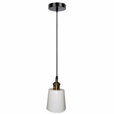 White Industrial Vintage Ceiling Pendant Light E27 60W - image 1