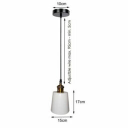 White Industrial Vintage Ceiling Pendant Light E27 60W - thumbnail 2