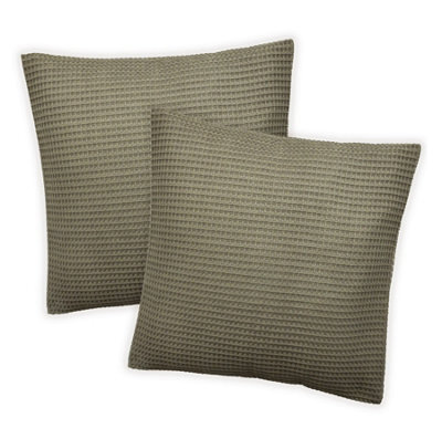 Allure Bath Fashions Hotel Waffle Cushion Covers Two Pack - Khaki, 50 X 50Cm - image 1