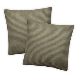 Allure Bath Fashions Hotel Waffle Cushion Covers Two Pack - Khaki, 50 X 50Cm
