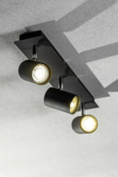 CGC Lighting Cgc Veneto Black Triple Gu10 Ceiling Spotlight Three Head Adjustable Bar Light - thumbnail 2