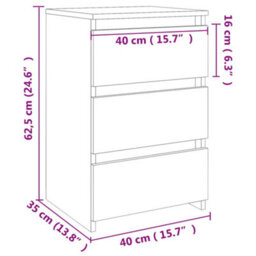Berkfield Bed Cabinets 2 Pcs Sonoma Oak 40X35X62.5 Cm Engineered Wood - thumbnail 9