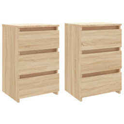 Berkfield Bed Cabinets 2 Pcs Sonoma Oak 40X35X62.5 Cm Engineered Wood - thumbnail 2