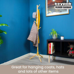 Keypak Wooden Coat Stand, 170Cm Clothes Jacket Hanger Coat Tree, Ideal For Hallway - Pine - thumbnail 6
