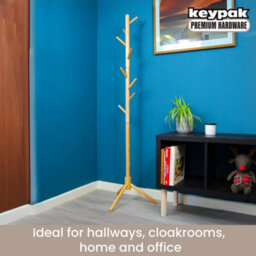 Keypak Wooden Coat Stand, 170Cm Clothes Jacket Hanger Coat Tree, Ideal For Hallway - Pine - thumbnail 5