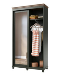 Arte Evora 54 Sliding Door Wardrobe In Green & Oak Lefkas - W1200mm H2160mm D500mm, Mirrored And Organised - thumbnail 4