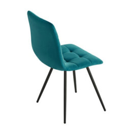 Nordlys Set Of 2 Metal And Blue Velvet Dining Chairs Vintage Style Dining Room - thumbnail 5