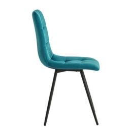 Nordlys Set Of 2 Metal And Blue Velvet Dining Chairs Vintage Style Dining Room - thumbnail 4