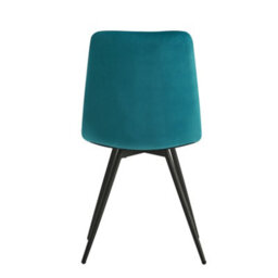 Nordlys Set Of 2 Metal And Blue Velvet Dining Chairs Vintage Style Dining Room - thumbnail 7