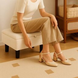 Off White Storage Ottoman Footstool Linen Fabric - thumbnail 5