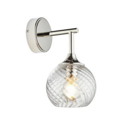 Luminosa Lighting Luminosa Allegra Glass Shade Wall Lamp Bright Nickel - thumbnail 1