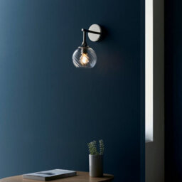 Luminosa Lighting Luminosa Allegra Glass Shade Wall Lamp Bright Nickel - thumbnail 3