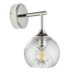Luminosa Lighting Luminosa Allegra Glass Shade Wall Lamp Bright Nickel - thumbnail 6