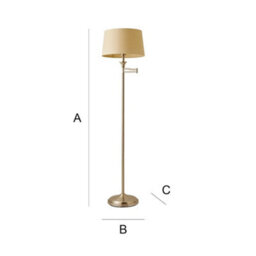 Valuelights Sinatra Adjustable Swing Arm Floor Lamp In Brushed Chrome Finish With Beige Light Shade - thumbnail 9