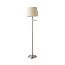 Valuelights Sinatra Adjustable Swing Arm Floor Lamp In Brushed Chrome Finish With Beige Light Shade - thumbnail 8