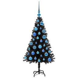 Vidaxl Christmas Tree With 150 Leds With Stand Black 120 Cm Pvc - thumbnail 4