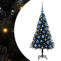 Vidaxl Christmas Tree With 150 Leds With Stand Black 120 Cm Pvc - thumbnail 2