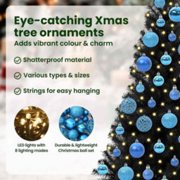 Vidaxl Christmas Tree With 150 Leds With Stand Black 120 Cm Pvc - thumbnail 9