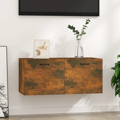 Berkfield Wall Cabinet Smoked Oak 80X35X36,5 Cm Engineered Wood - image 1