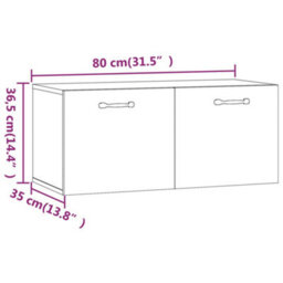Berkfield Wall Cabinet Smoked Oak 80X35X36,5 Cm Engineered Wood - thumbnail 9