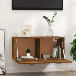 Berkfield Wall Cabinet Smoked Oak 80X35X36,5 Cm Engineered Wood - thumbnail 3
