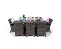 That's Furniture Arizona Rectangle 8 Seat Rattan Dining Set With Ice Bucket Drinks Cooler - Grey - thumbnail 5